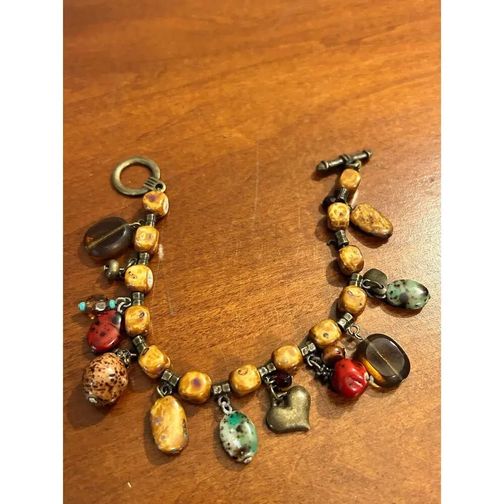 Vintage Multi Stone Cha-Cha Charm Bracelet - 7